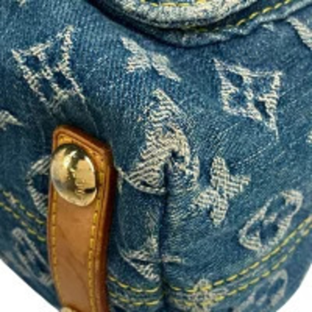 Louis Vuitton Baggy Shoulder Bag Hobo Handbag Monogram Denim Blue - Picture 7 of 7